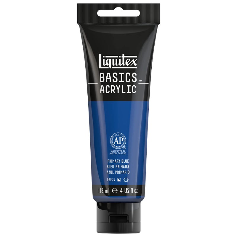 Liquitex BASICS Acrylic Paint, 118ml (4-oz) Tube, Primary Blue - Image 1